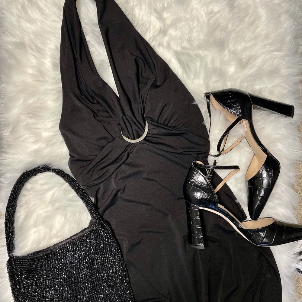 Halter black dress